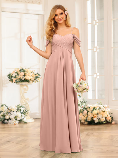 Forme Princesse Bretelles spaghetti Longue Robes de soirée de mariage avec Ruché