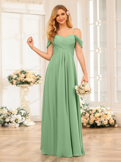 Forme Princesse Bretelles spaghetti Longue Robes de soirée de mariage avec Ruché