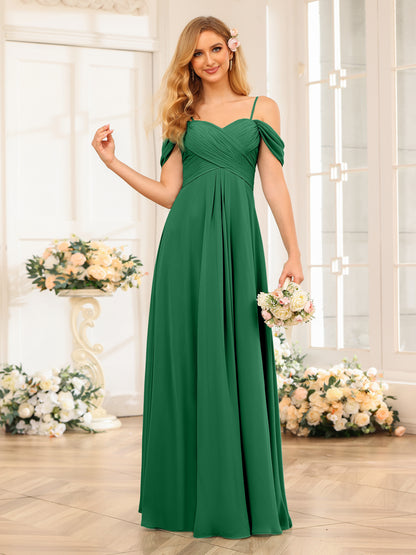 Forme Princesse Bretelles spaghetti Longue Robes de soirée de mariage avec Ruché