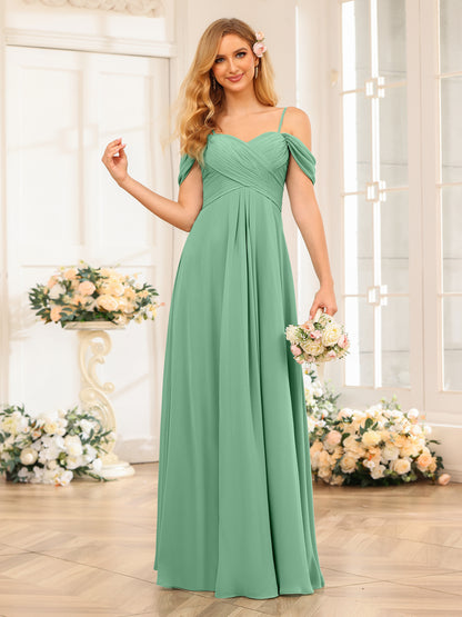 Forme Princesse Bretelles spaghetti Longue Robes de soirée de mariage avec Ruché