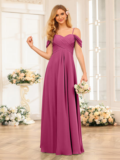 Forme Princesse Bretelles spaghetti Longue Robes de soirée de mariage avec Ruché