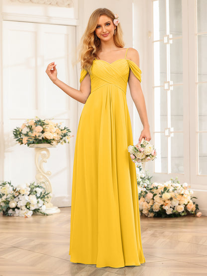 Forme Princesse Bretelles spaghetti Longue Robes de soirée de mariage avec Ruché