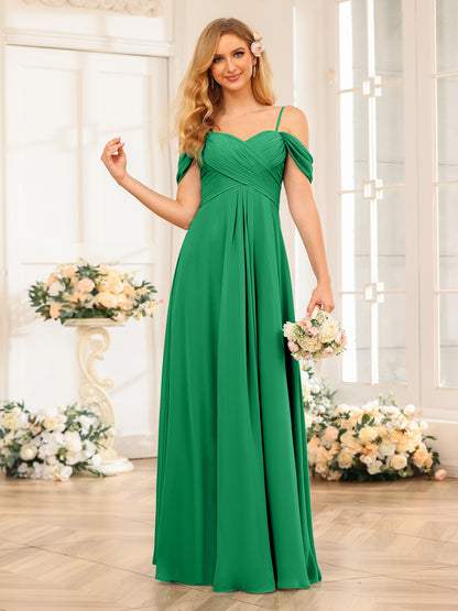 Forme Princesse Bretelles spaghetti Longue Robes de soirée de mariage avec Ruché