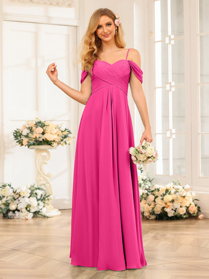 Forme Princesse Bretelles spaghetti Longue Robes de soirée de mariage avec Ruché