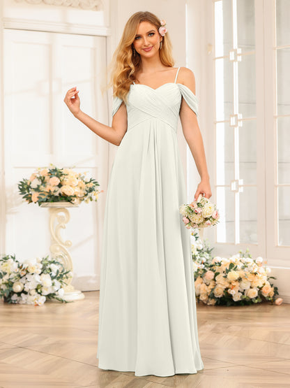 Forme Princesse Bretelles spaghetti Longue Robes de soirée de mariage avec Ruché
