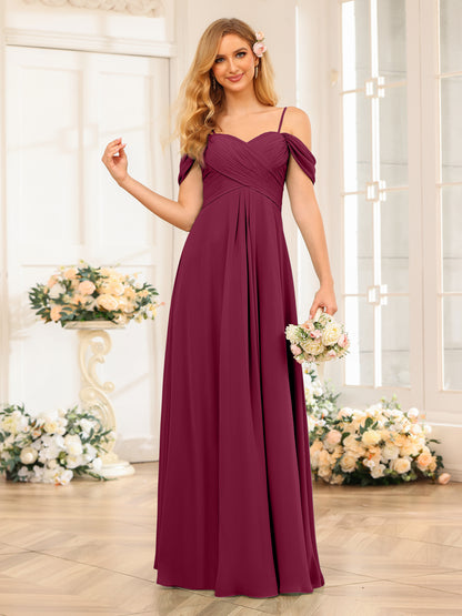 Forme Princesse Bretelles spaghetti Longue Robes de soirée de mariage avec Ruché