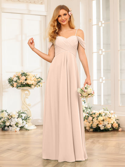 Forme Princesse Bretelles spaghetti Longue Robes de soirée de mariage avec Ruché