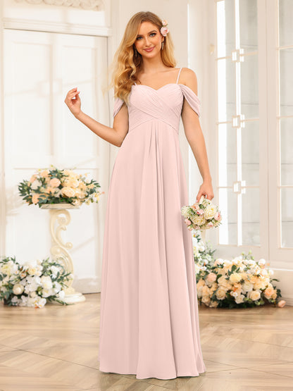 Forme Princesse Bretelles spaghetti Longue Robes de soirée de mariage avec Ruché