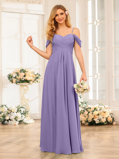 Forme Princesse Bretelles spaghetti Longue Robes de soirée de mariage avec Ruché