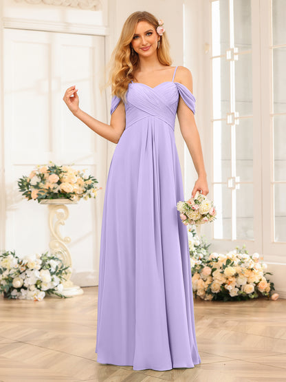 Forme Princesse Bretelles spaghetti Longue Robes de soirée de mariage avec Ruché