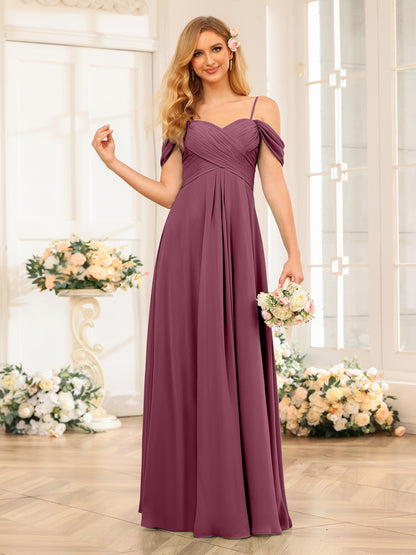 Forme Princesse Bretelles spaghetti Longue Robes de soirée de mariage avec Ruché