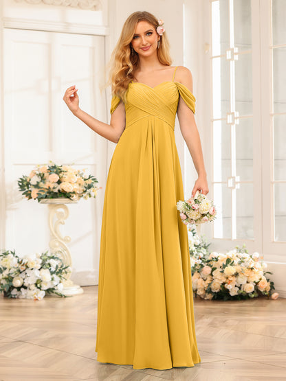 Forme Princesse Bretelles spaghetti Longue Robes de soirée de mariage avec Ruché