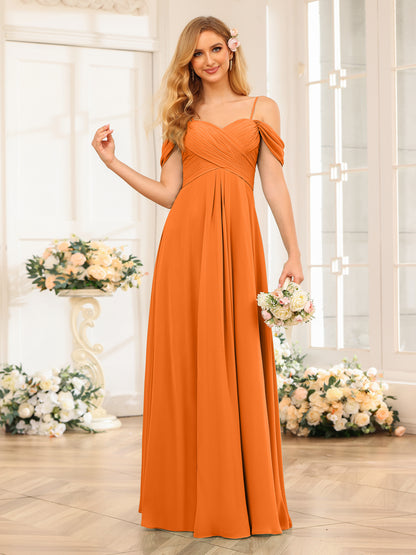 Forme Princesse Bretelles spaghetti Longue Robes de soirée de mariage avec Ruché