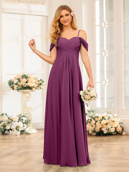 Forme Princesse Bretelles spaghetti Longue Robes de soirée de mariage avec Ruché
