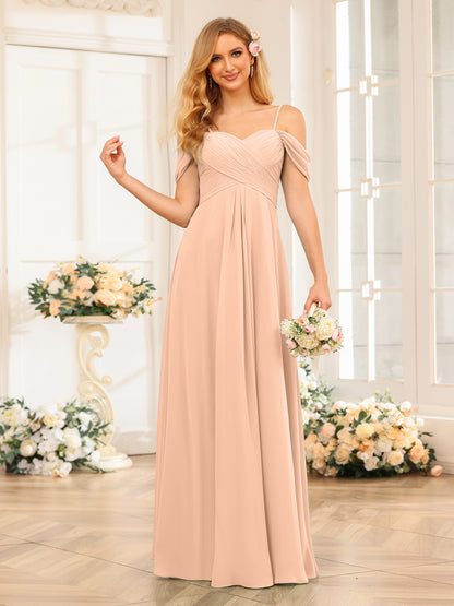 Forme Princesse Bretelles spaghetti Longue Robes de soirée de mariage avec Ruché