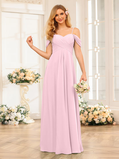 Forme Princesse Bretelles spaghetti Longue Robes de soirée de mariage avec Ruché