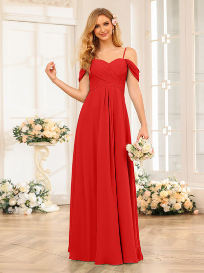Forme Princesse Bretelles spaghetti Longue Robes de soirée de mariage avec Ruché