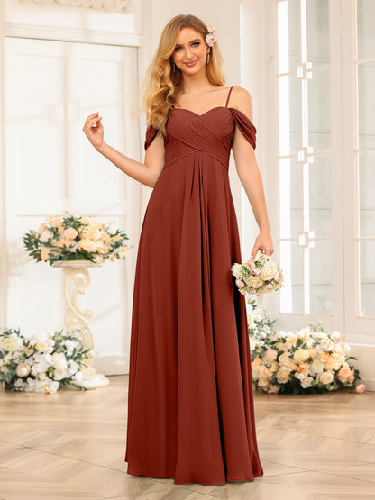 Forme Princesse Bretelles spaghetti Longue Robes de soirée de mariage avec Ruché