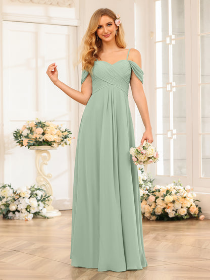 Forme Princesse Bretelles spaghetti Longue Robes de soirée de mariage avec Ruché