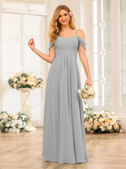 Forme Princesse Bretelles spaghetti Longue Robes de soirée de mariage avec Ruché