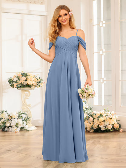 Forme Princesse Bretelles spaghetti Longue Robes de soirée de mariage avec Ruché