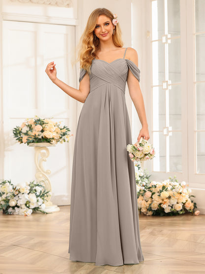 Forme Princesse Bretelles spaghetti Longue Robes de soirée de mariage avec Ruché