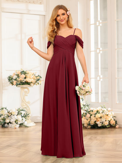 Forme Princesse Bretelles spaghetti Longue Robes de soirée de mariage avec Ruché