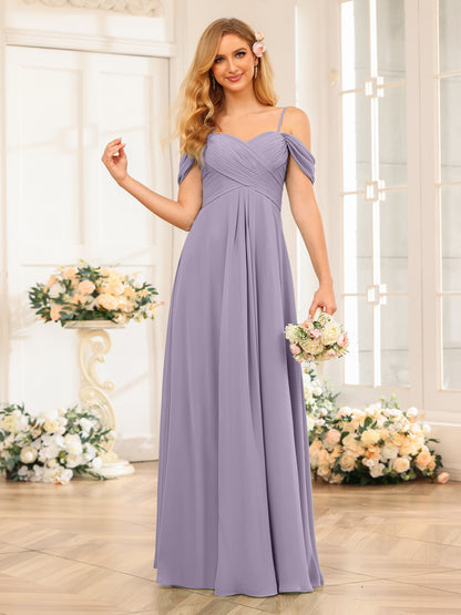Forme Princesse Bretelles spaghetti Longue Robes de soirée de mariage avec Ruché