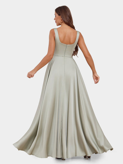 Robe de Soirée Trapèze/Princesse Sans Manches avec Décolleté En V et Fronces
