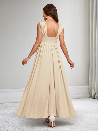 Robes de Maternité Élégantes sans Manches à Col en V, Ligne A/Princesse, avec Fente Latérale