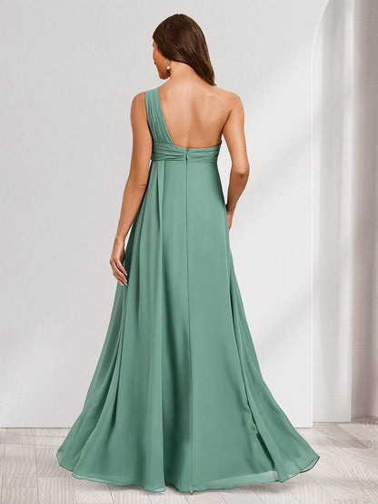 Robes de Maternité Ruchées à Une Épaule sans Manches Style A-Line/Princesse avec Fente Latérale