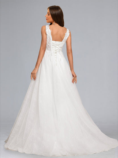 Robe de Bal Col V sans Manches Longue Élégante pour Grossesse avec Appliqués