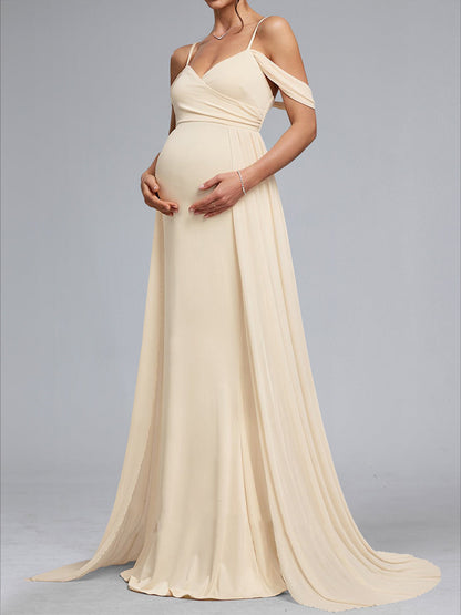 Robes de Maternité Longueur Sol Épaule Dénudée Style A-Line/Princesse