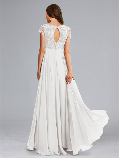 Robes de Maternité Ligne A/Princesse Col en U avec Dentelle et Appliques, Longueur Au Sol