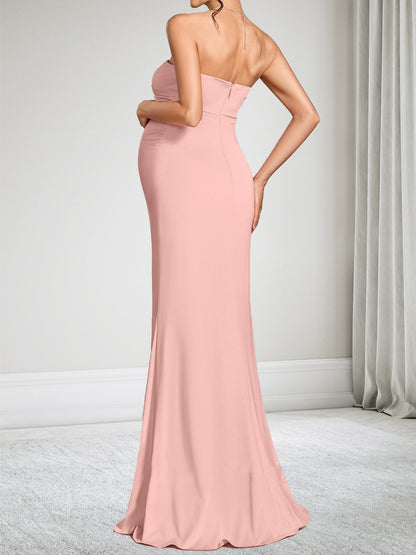 Robe d'Invitée de Mariage de Maternité Trompette/Sirène Hors de l'épaule Longueur Sol avec Cape