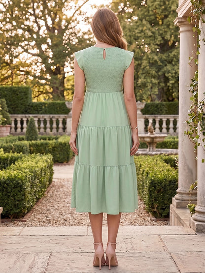 Robe d'Invitée de Mariage de Maternité en Mousseline Ligne A/Princesse Col Rond Sans Manches Longueur Genou