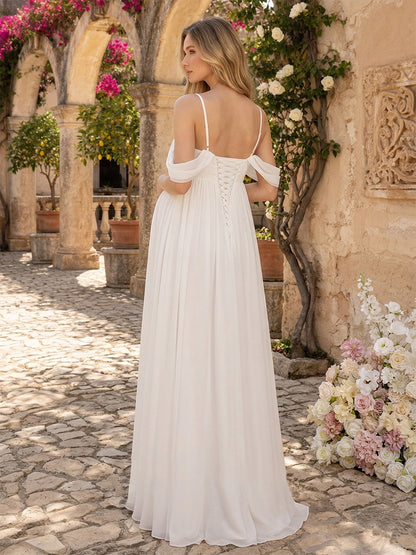 Robe de Mariée de Maternité Ligne A/Princesse à Bretelles Spaghetti Col Cœur avec Strass