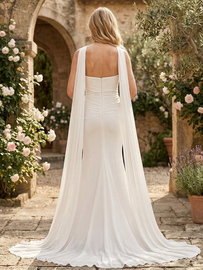 Trompette/Sirène  Sans Bretelles Sans Manches Longueur du sol Robe de Mariée Maternité avec Ruchée