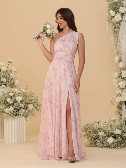 Robes de Demoiselle d'Honneur Convertibles Infinies Ligne A/Princesse avec Plis
