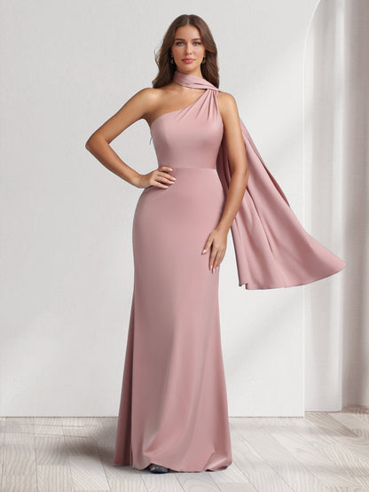 Robes maxi fourreau/colonne, dos nu, longues, avec écharpe de cou