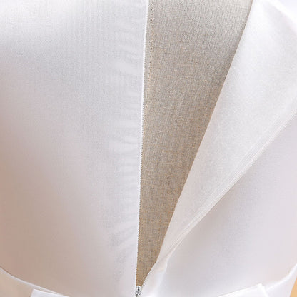 Robe Princesse Col Rond Manches Bouffantes pour Petite Fille d'Honneur avec Fronces
