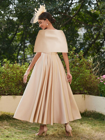 Robe de Soirée Longue Sans Manches à Bretelles Spaghetti de Forme Trapèze/Princesse