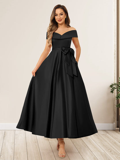 Ligne A/Princesse Hors de l'Épaule Sans Manches Longues Noeuds Papillon Robes de Soirée