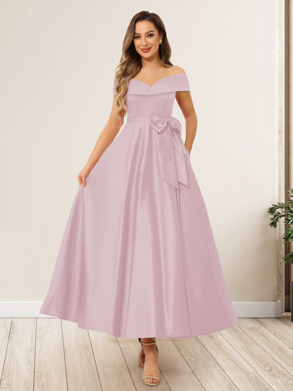 Ligne A/Princesse Hors de l'Épaule Sans Manches Longues Noeuds Papillon Robes de Soirée