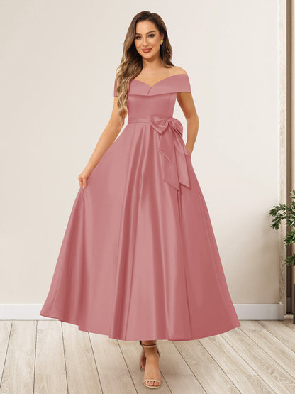 Ligne A/Princesse Hors de l'Épaule Sans Manches Longues Noeuds Papillon Robes de Soirée