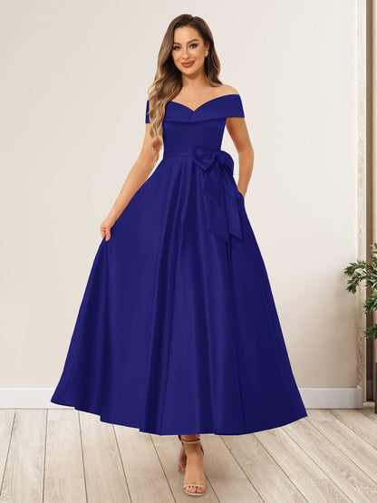 Ligne A/Princesse Hors de l'Épaule Sans Manches Longues Noeuds Papillon Robes de Soirée