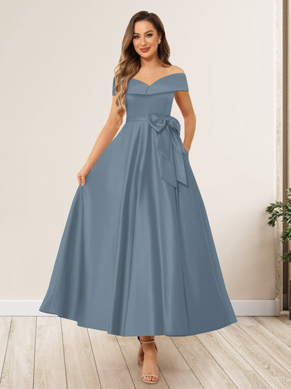 Ligne A/Princesse Hors de l'Épaule Sans Manches Longues Noeuds Papillon Robes de Soirée