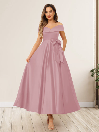 Ligne A/Princesse Hors de l'Épaule Sans Manches Longues Noeuds Papillon Robes de Soirée