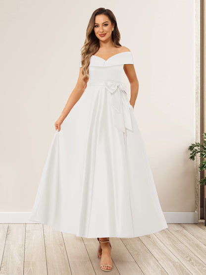 Ligne A/Princesse Hors de l'Épaule Sans Manches Longues Noeuds Papillon Robes de Soirée