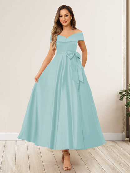 Ligne A/Princesse Hors de l'Épaule Sans Manches Longues Noeuds Papillon Robes de Soirée